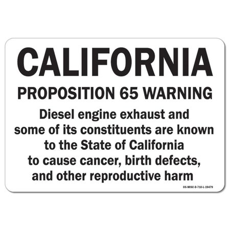 SIGNMISSION OSHA, 7" Height, 10" Width, Decal, 10" W, 7" H, Landscape, Diesel Exhaust OS-MISC-D-710-L-19479